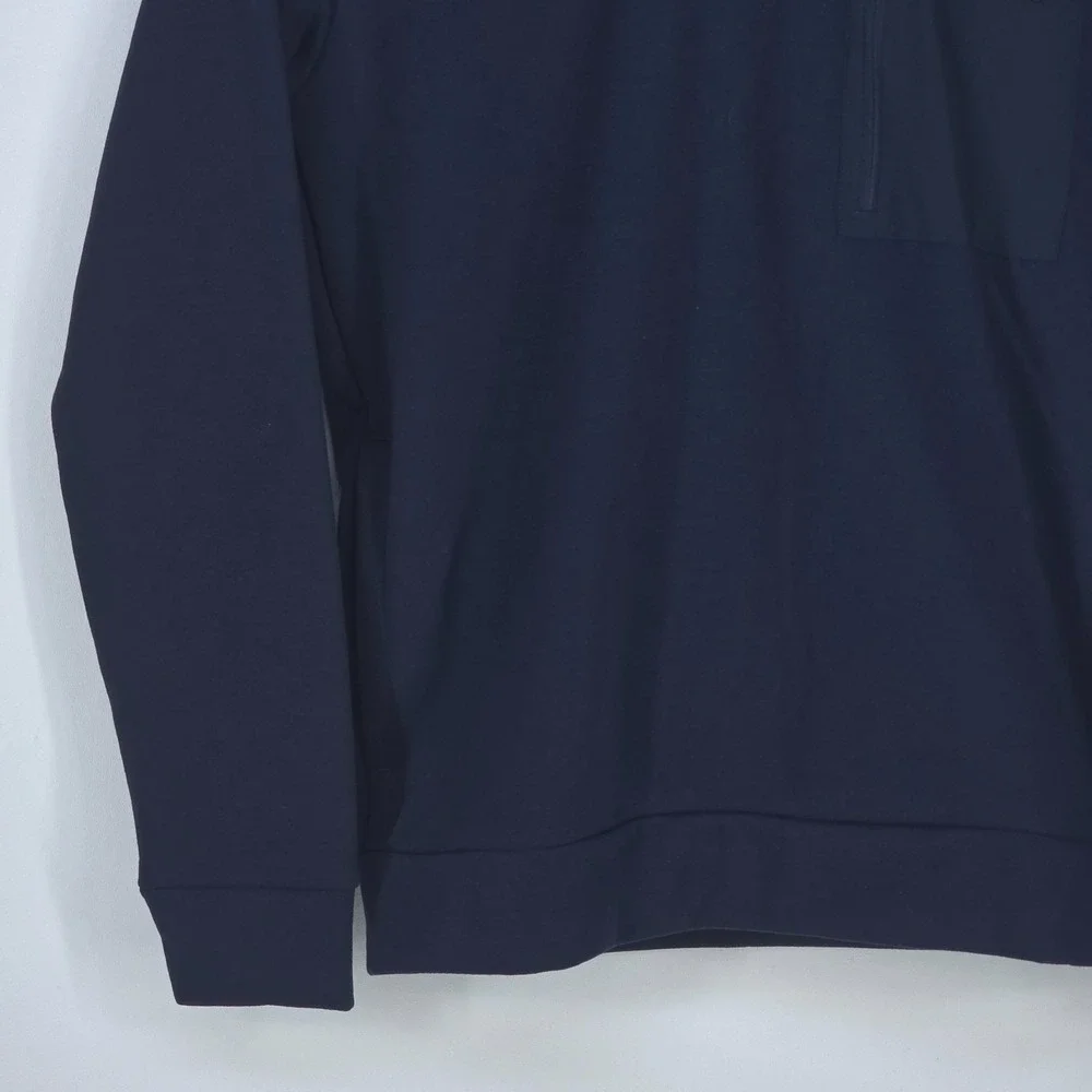 Adidas Fleece Pocket Hoodie Men Small Aurink Blue Pullover Activewear Athleisure